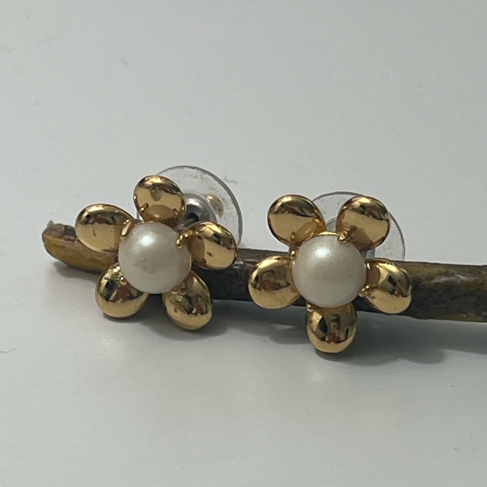 Kate Spade Pearl Fashion Women Lady Flowers Golden Earrings Jewelry For Women - Picture 3 of 8